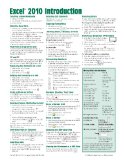 Microsoft Excel 2010 Introduction Quick Reference Guide (Cheat Sheet of Instructions, Tips & Shortcuts - Laminated Card)