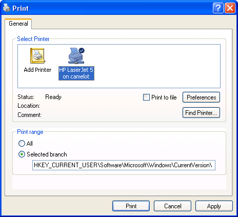 figure 2-4 the format of regedit's printer output is the same as the format that regedit uses when exporting portions of the registry to a text file.
