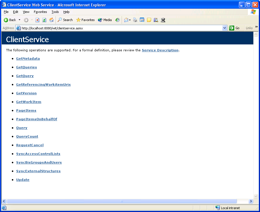 figure 2-1 a web service that tracks work items