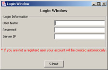 click to expand: this figure shows the login window to log in to the group chatting application.