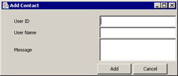 this figure shows the user interface for adding end users to the contact list application.