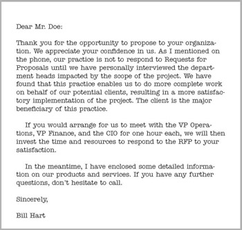 rfp cover letter response order paper
