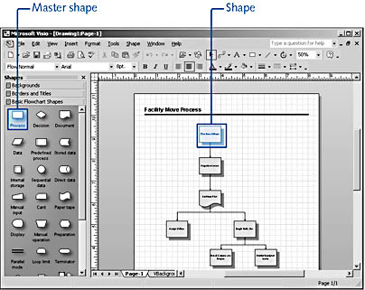 figure 1-1. visio provides you with diagramming tools that are specific to the type of drawing you choose to create