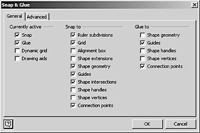 figure 3-17.  choose tools, snap & glue to control the glue settings that visio uses when you connect shapes.
