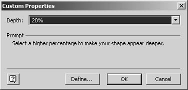 figure 11-10. you can change the shadow depth for a single shape to make it appear more or less prominently.