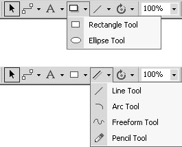 figure 22-2. to draw new shapes, use the drawing tools on the standard toolbar.