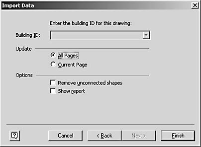 figure 26-17. the final screen of the import data wizard provides options that determine how the data will be placed in the drawing.