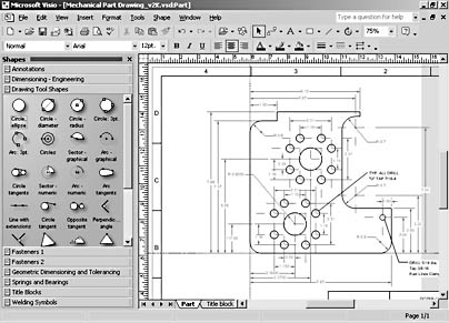 figure 27-1. you can draw machined parts with the tools included with the part and assembly drawing template.