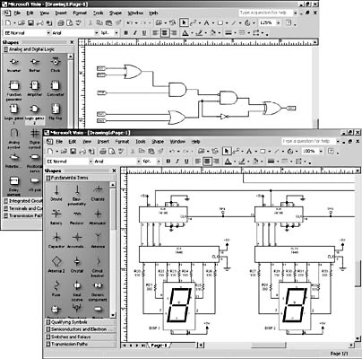 figure 27-8. with the electrical engineering templates, you can create logic diagrams, circuit diagrams, and other schematics.