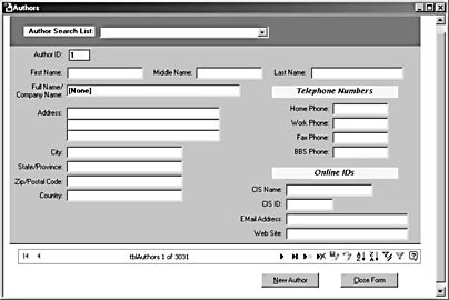 figure 2-16. this data access page was created from a form.