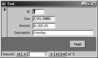 figure 5-49. the conditional formatting has been applied to this form, shown in form view.