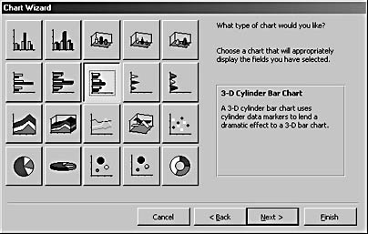 figure 7-23.select a chart type for the chart report.