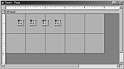 figure 8-21.applying the make equal setting to the horizontal spacing format results in evenly spaced controls.