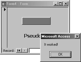 figure 8-29. clicking the colored command button displays a simple message box.