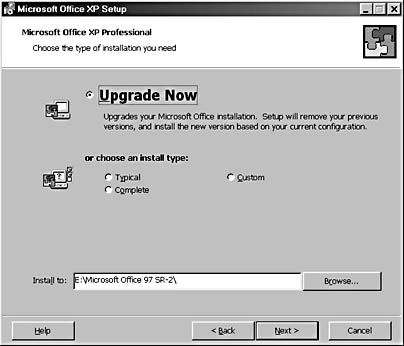 figure a-5.the main setup screen offers several installation options.
