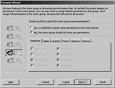 figure c-15.set permissions for the users group.