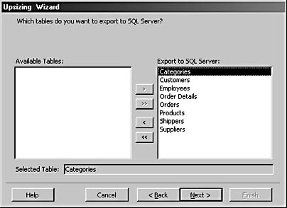 figure e-4.select the tables to export.