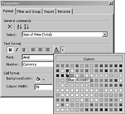 figure 12-14. you can format pivottable components using settings on the format tab of the pivottable properties sheet.