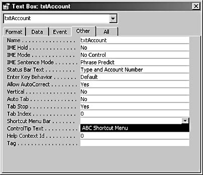figure 13-20. assign a shortcut menu to a control to enhance that control’s usefulness.