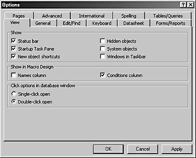 figure 14-4. you can specify that the conditions column should be visible by default on the view tab of the options dialog box.