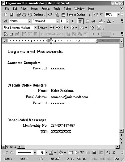 figure 16-27. this word document has tables of data to import into access.
