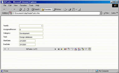 figure 18-2. even when access is closed, you can open a data access page in internet explorer.