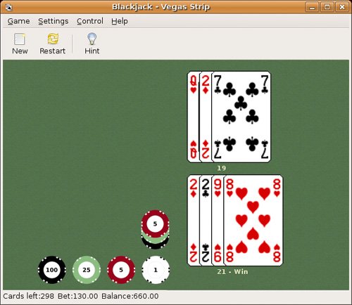 a typical blackjack game