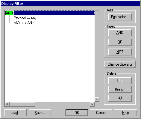 figure 9.5 display filter dialog box