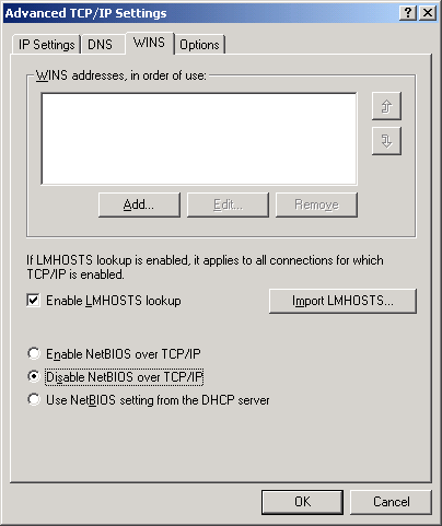 figure 8-4 disabling netbios over tcp/ip in windows 2000