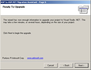 click to expand: the above figure shows the system upgrade page that shows the progress of upgrading the asp application to asp.net.