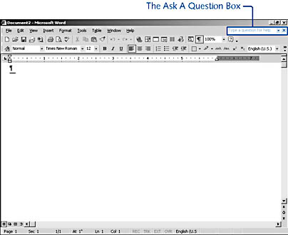 figure 3-1. use the ask a question box to ask a question or enter a phrase related to a specific topic you want to find out about.
