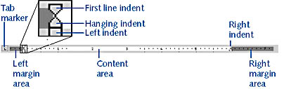 figure 7-2. you can use the word ruler to quickly and accurately align document information.