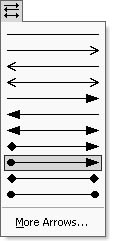 figure 16-3. you can change the appearance of arrows and lines by choosing options on the line style, dashed style, and arrow style drop-down menus.