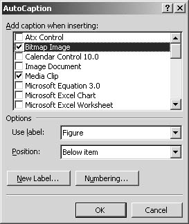 figure 26-7. autocaption enables you to add labels and numbers to your figures automatically.