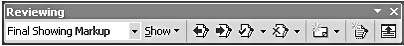 figure 33-1. the reviewing toolbar provides buttons you can use to add, modify, accept, and remove comments and tracked changes in documents.