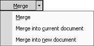 figure 33-16. the merge button enables you to control how word merges the current and selected documents.