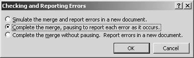 figure 35-14. select an error-checking method in the checking and reporting errors dialog box.