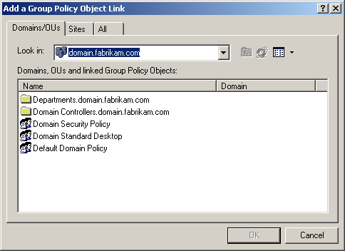 figure 1-8 the add a group policy object link dialog box