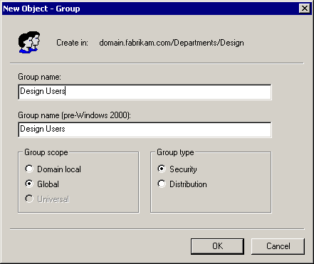 figure 4-2 naming a security group