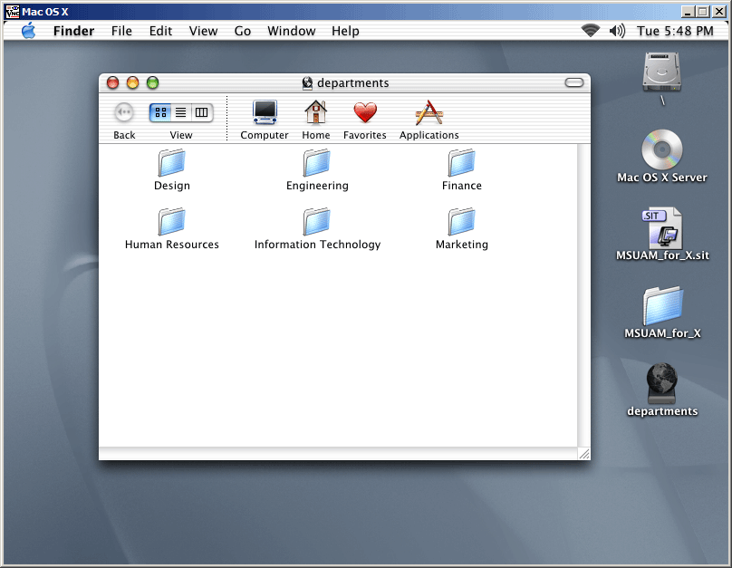 figure 7-12 a windows 2000 share as viewed from a macintosh client