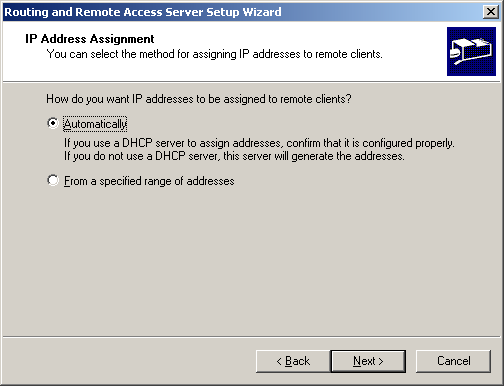figure 9-4 selecting a method of ip address assignment