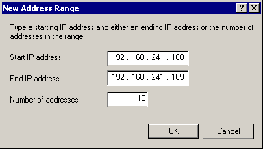 figure 9-31 the new address range dialog box