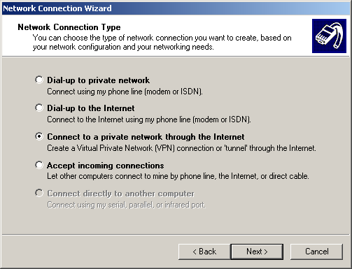 figure 9-42 selecting a network connection type