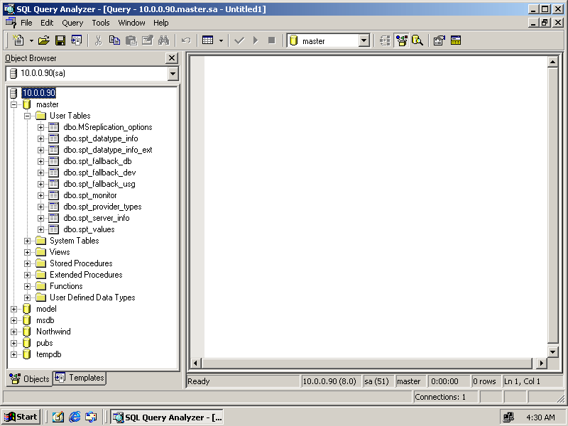 figure 11-18 browsing the database through an encrypted connection