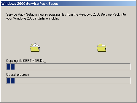 figure 14-5 applying the service pack to the installation files
