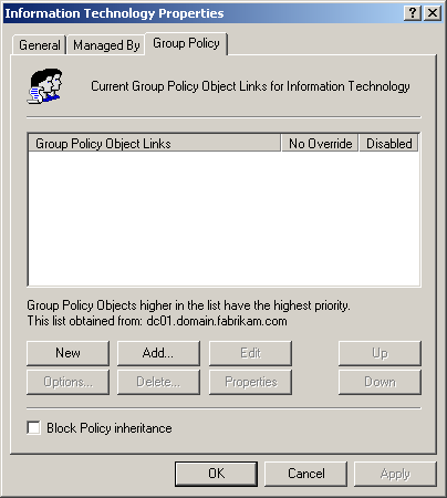 figure 14-24 group policy properties dialog box