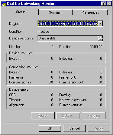 graphic d-20. dial-up networking monitor.