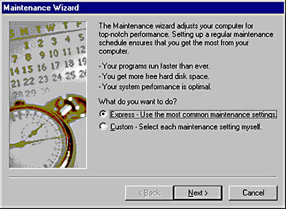 graphic m-1. this wizard is part of windows 98.