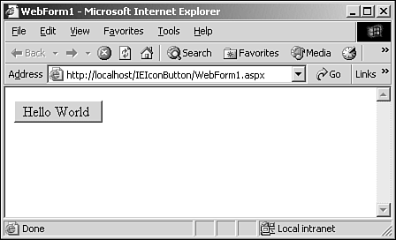 figure 10.4. hosting the iconbutton in internet explorer.