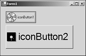 figure 1. the iconbutton control developed in chapters 2 and 3.